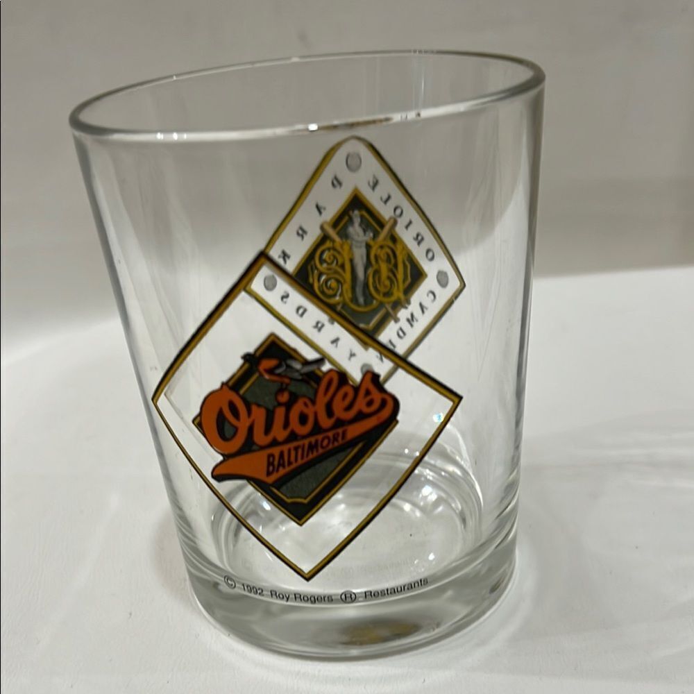 Baltimore Orioles Rocks Glass Tumbler12 Oz 4 In Tall 3 1/4 In Round Camden Yards